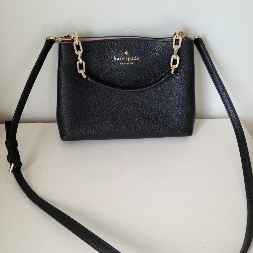 Kate Spade Black Crossbody Bag with Gold Chain